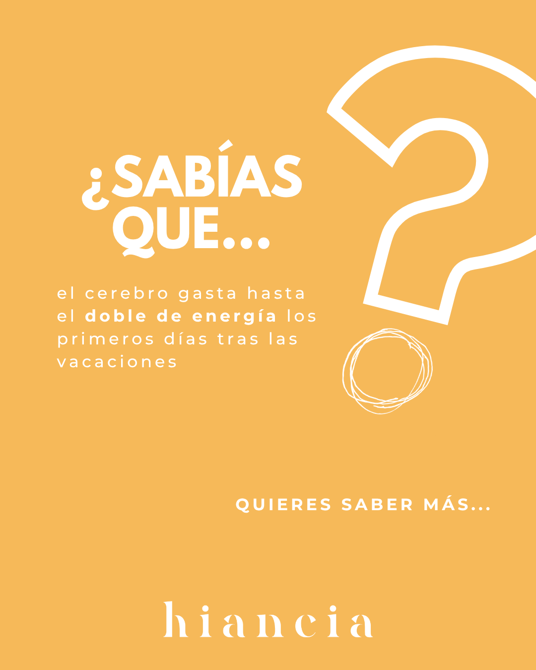 ¿Sabías qué…el cerebro gasta hasta el doble de energía los primeros días tras las vacaciones?